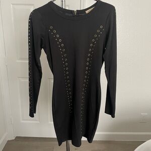 Arden B Black Dress with Gold Eyelets